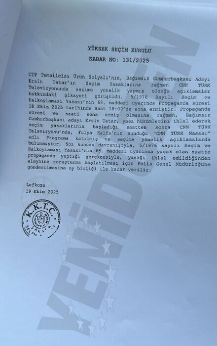 YÜKSEK SEÇİM KURULANA VERİLEN SORUŞTURMA DİLEKÇESİ