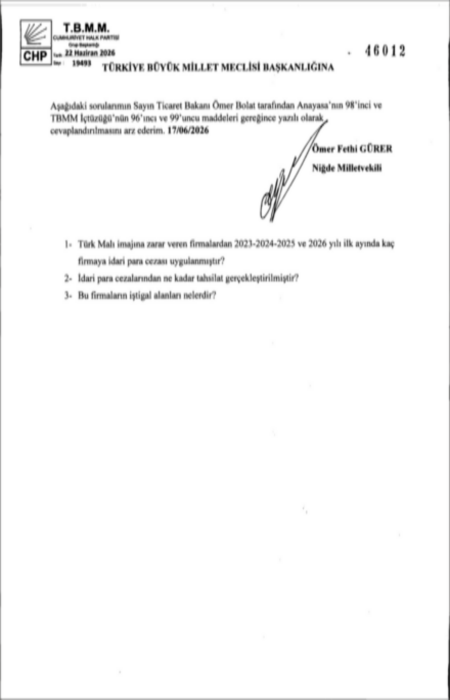 GÜRER İN SORULARI