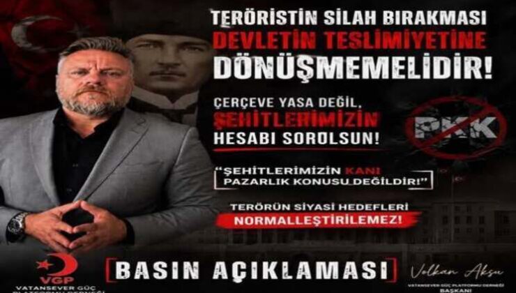 TERÖRİSTİN SİLAH BIRAKMASI DEVLETİN TESLİMİYETİNE DÖNÜŞMEMELİDİR !