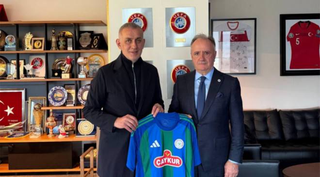 ÇAYKUR RİZESPOR BAŞKANIMIZ SARUHAN’DAN TFF BAŞKANI HACIOSMANOĞLU’NA ZİYARET